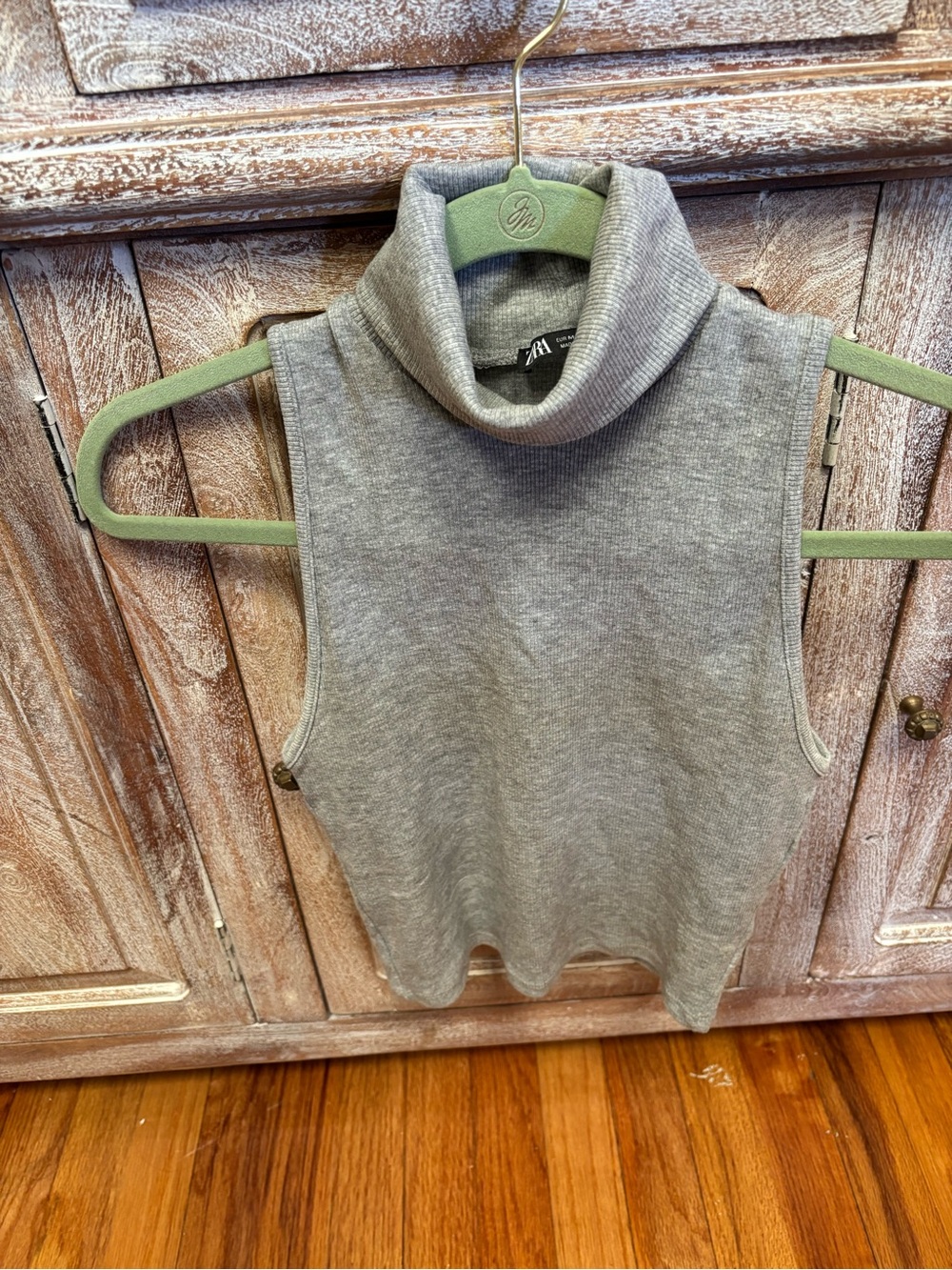 ZARA High Collar Ribbed Top